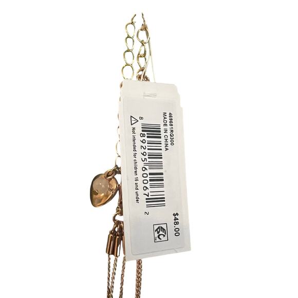 Betsey Johnson Multi Chain Butterfly Flower Necklace Layered Pink Beads Crystals - Picture 3 of 3